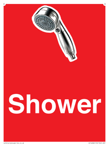 Shower Dementia Friendly Sign Red